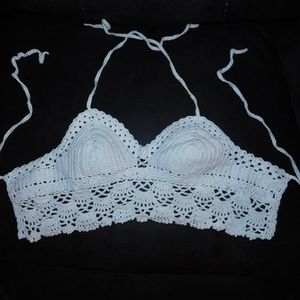 Handmade crochet halter/crop top